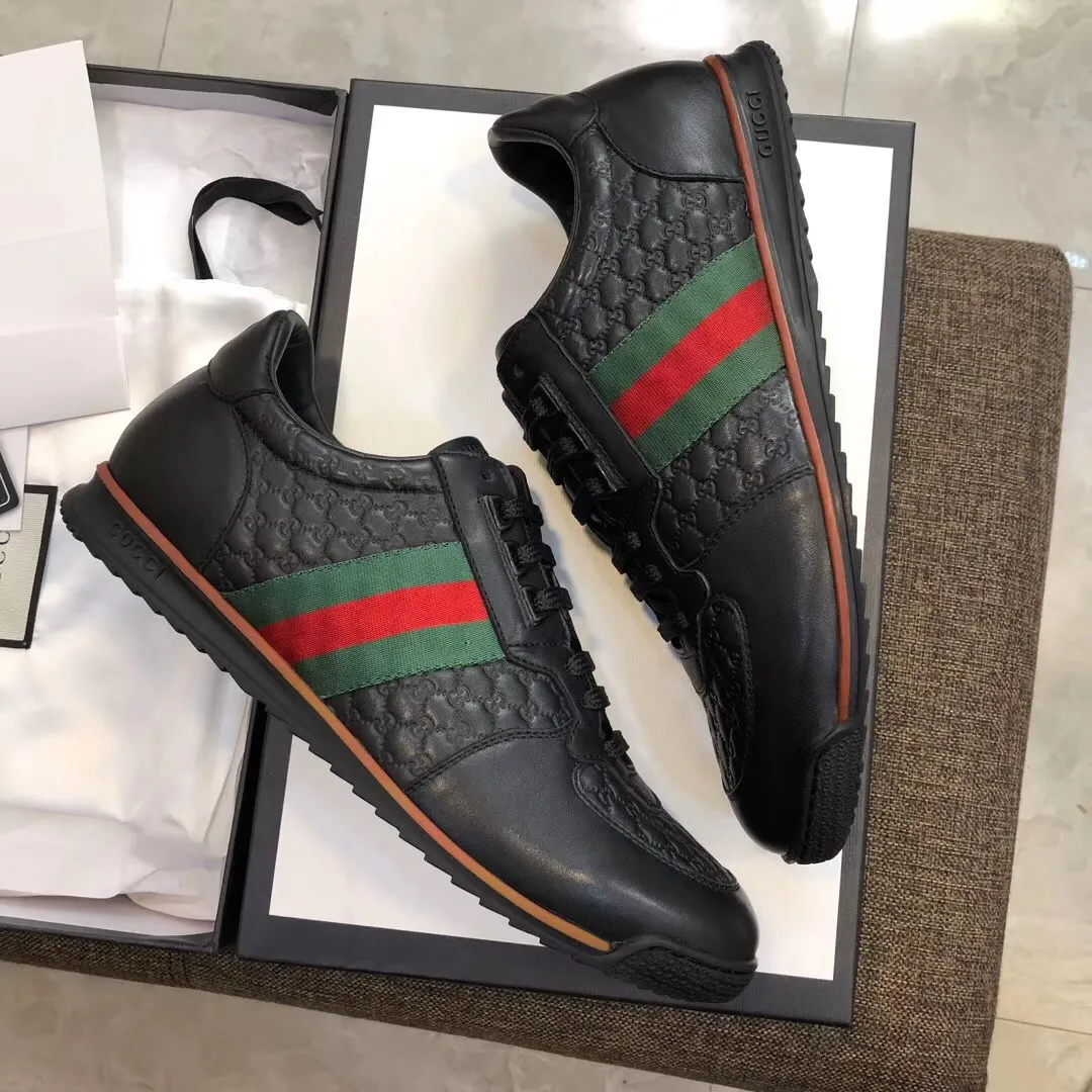 Men's men's shoes 💰440 [New style] 🎍🎍Gucci - the same model as the classic Gucci popular casual shoes counter, size: 38-45 imported cowhide upper ➕ imported cotton sheepskin, high-density latex pad for the feet, rubber outsole, best-selling hot 🔥